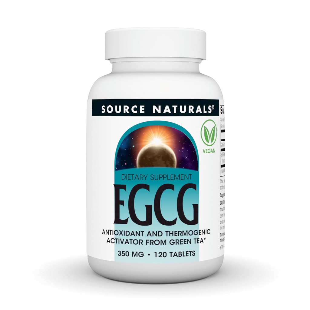 Fonte Natural EGCG, Antioxidante e Ativador Termogênico de Chá Verde*, 350 mg - 120 comprimidos