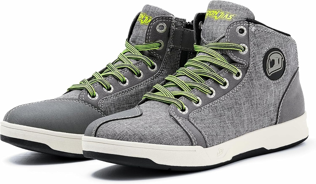 IRON JIA's Motocycle Shoes para homens, Respirável anti-deslizantes de proteção, Powersport Casual Motocycle Riding Boots (Grey 8)