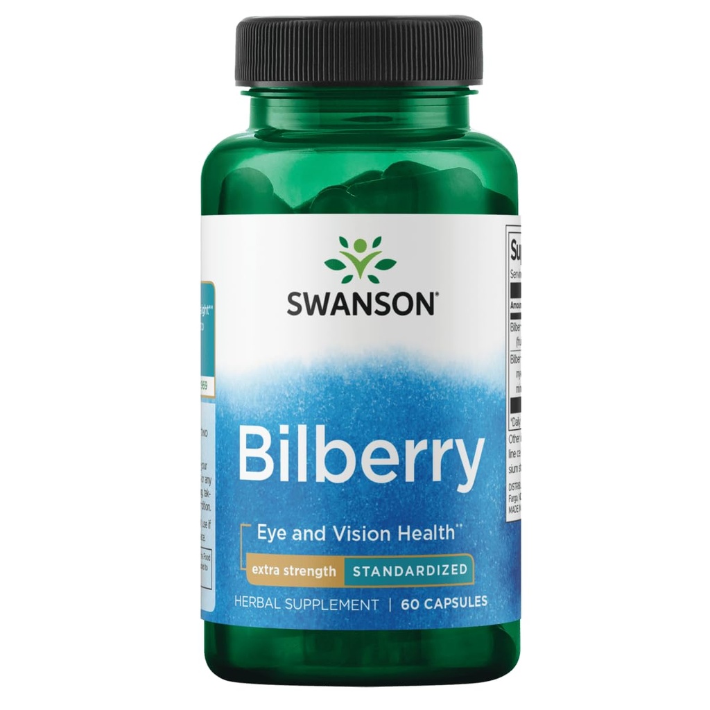 Swanson Bilberry Extra- Forte (Standardizado) 100 Milligrams 60 Cápsulas