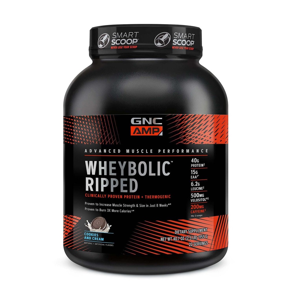 GNC AMP Wheybolic Rasgado - Cookies e Creme (22 Servings)