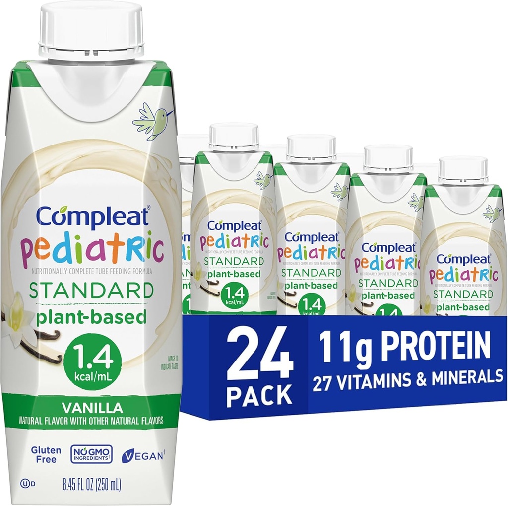 Padrão Pediátrico completo 1.4mL, Shake Nutricionalmente Completo Baseado em Plantas, Fórmula de Alimentação de Tubos, Vanilla Flavor, 24 Pack