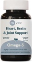 Ruved Omega-3 - Omega 3 Fish Oil, 1000mg por cápsula, EPA & DHA Fish Oil Supplement for Women & Men, Heart, Brain, & Joint Support - 60 Cápsulas Softgel (1 Conde)
