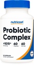 Complexo Probiótico de Nutricost (10 bilhões de UFC) 60 Cápsulas - Acidophilus Plus 9 Outros Probióticos, Não-GMO, Suplemento sem glúten