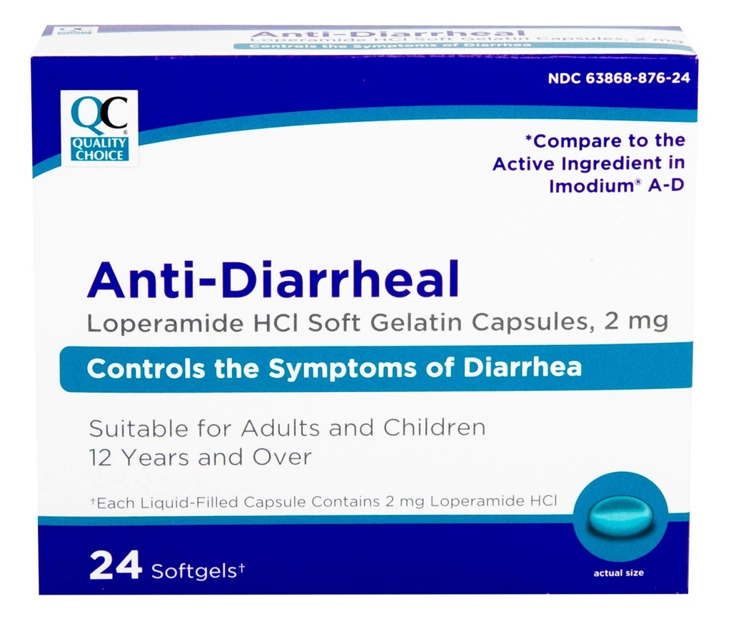 Qualidade Escolha Loperamida 2mg Anti-Diarreia 24 Count Softgel