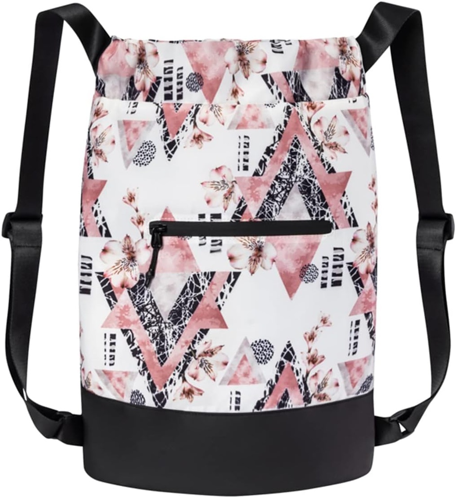 GOMOYO Flex Cinch Drawstring Gym Bag para as mulheres Designs Gráficos Florais Modernos