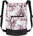 GOMOYO Flex Cinch Drawstring Gym Bag para as mulheres Designs Gráficos Florais Modernos