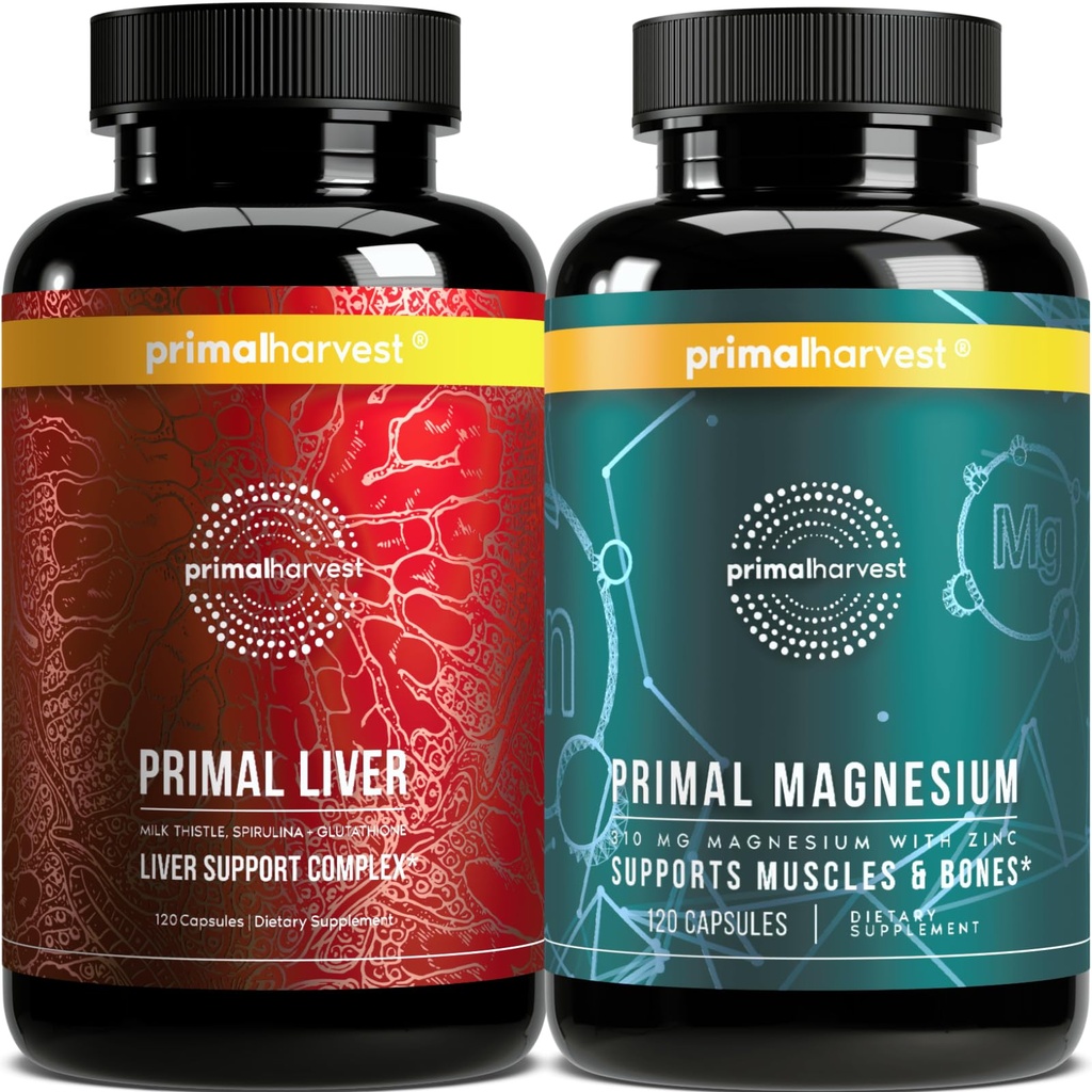 Suplemento de magnésio e suplementos de fígado para mulheres e homens por pacote de colheita primal