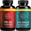 Suplemento de magnésio e suplementos de fígado para mulheres e homens por pacote de colheita primal