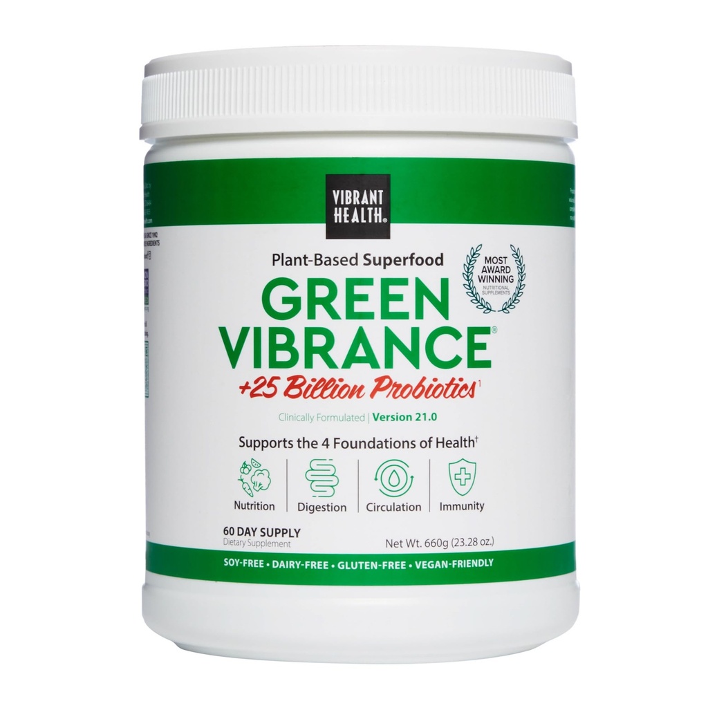 Saúde Vibrante, Vibrance Verde, Pó Vegan Superfood, Boost Energy, 60 Servings