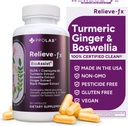 Alieleve-fxTM DLPA Boswellia Cúrmico e Ginger Supplement, Stress Relief, Coração, Digestão, Cãimbra muscular, Articulação, Saúde Inflamação, Vitamina B6 P5P, Ácido Boswellic, Curcumina com Pimenta Negra - 90ct