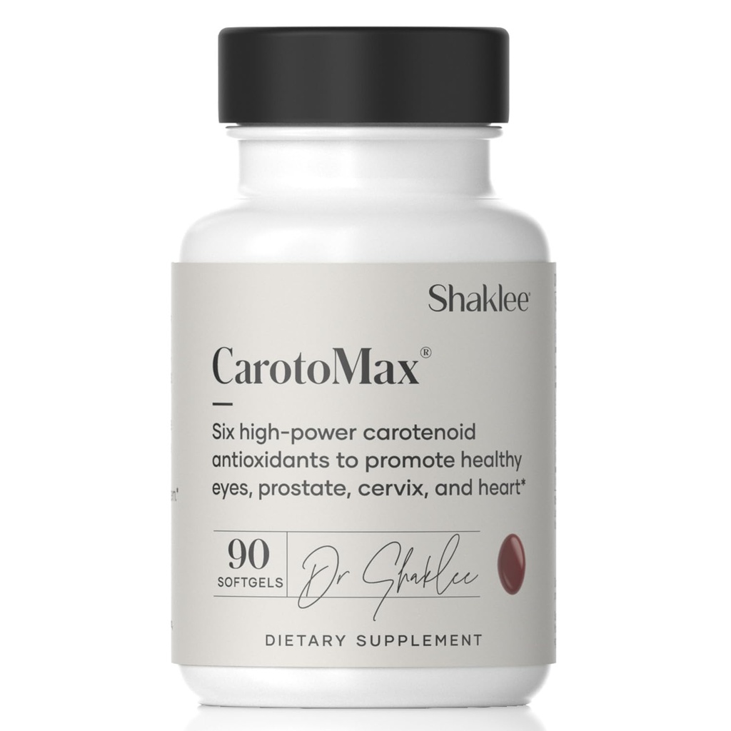 Shaklee - CarotoMax- Advanced Eye Health Formula w/ 6 Key Carotenoids - Suporta a Visão - Lutein, Zeaxantina, Beta-Caroteno, Astaxantina - Promove a Saúde Macular - 90 Softgels