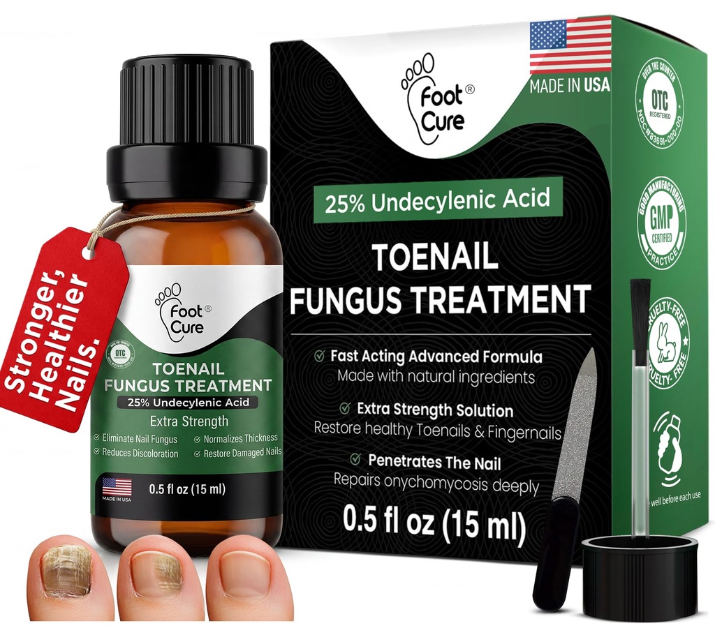 CURE FOLHA Tratamento de Fungos de unhas para unhas, reparação de unhas, amaciador de unhas, Tratamento de unhas amarelas, unhas encravadas e tratamento de fungos do pé Força extra (Pack of 1)
