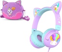 Auscultadores para crianças com fios iClever Cat Ear Meow Lollipop & Auscultadores Caso Pacotes