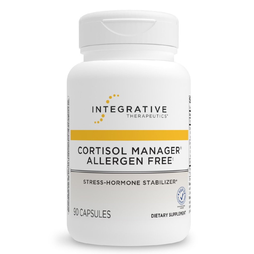 Integrative Therapeutics Cortisol Manager Allergen Free - Adrenal Health Support Supplement for Healthy Stress Response* - Vegan, Non-Dairy & Gluten-Free - 90 Cápsulas (45 Servings)