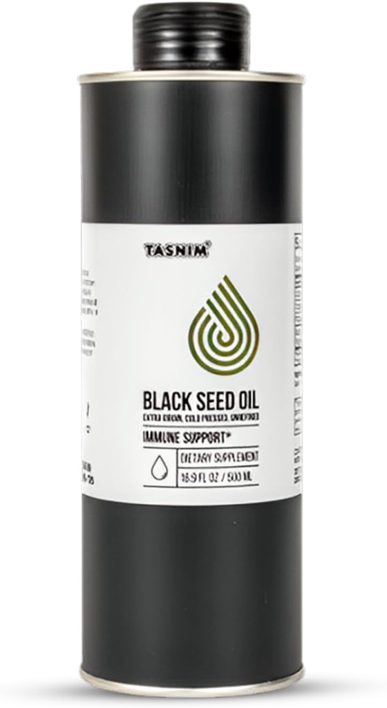 100% Etíope BlackSeed Oil 16.9 Fl Oz - Frio Pressionado Black Seed Oil para suporte imunológico, alta potência 5,7% - 21% de pele de timoquinona, cabelo & Overll Saúde - não refinado Black Cumin Seed Oil - Gluten Free
