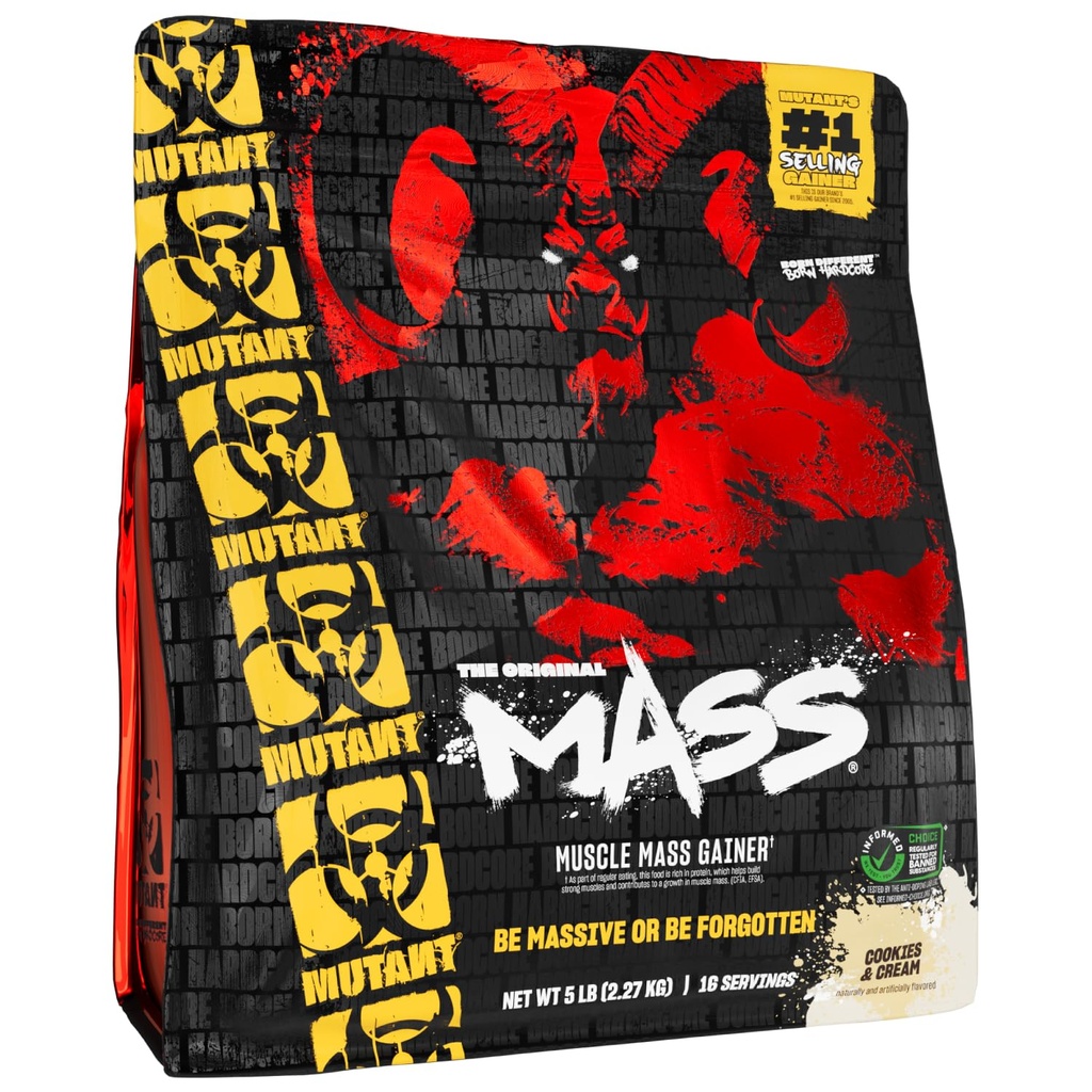 Massa de mutantes □ Peso massa Gainer Protein Powder - pó de proteína de calorias altas para ganho de massa - biscoitos e creme - 5 libras