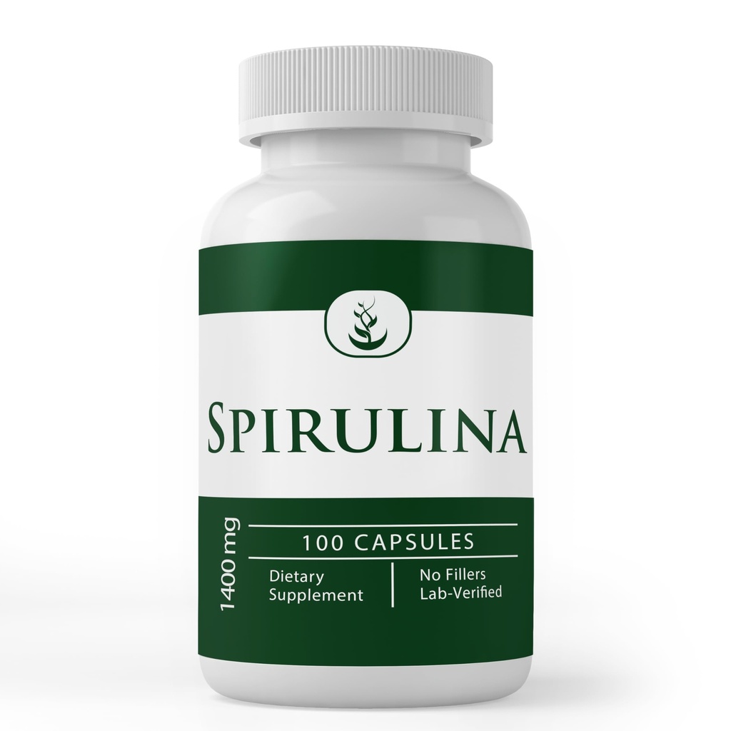 INGREDIENTES ORIGINAIS PUROS espirulina (100 cápsulas) rica em ficocianina, pura