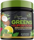 Greens Powder Superfood Supplement - Super Verde Reds Smoothie Misture Mistura com espirulina, Trigo, chlorela, beterrabas, Probióticos, Antioxidantes naturais - Vegan, Não-GMO - 28 Servings