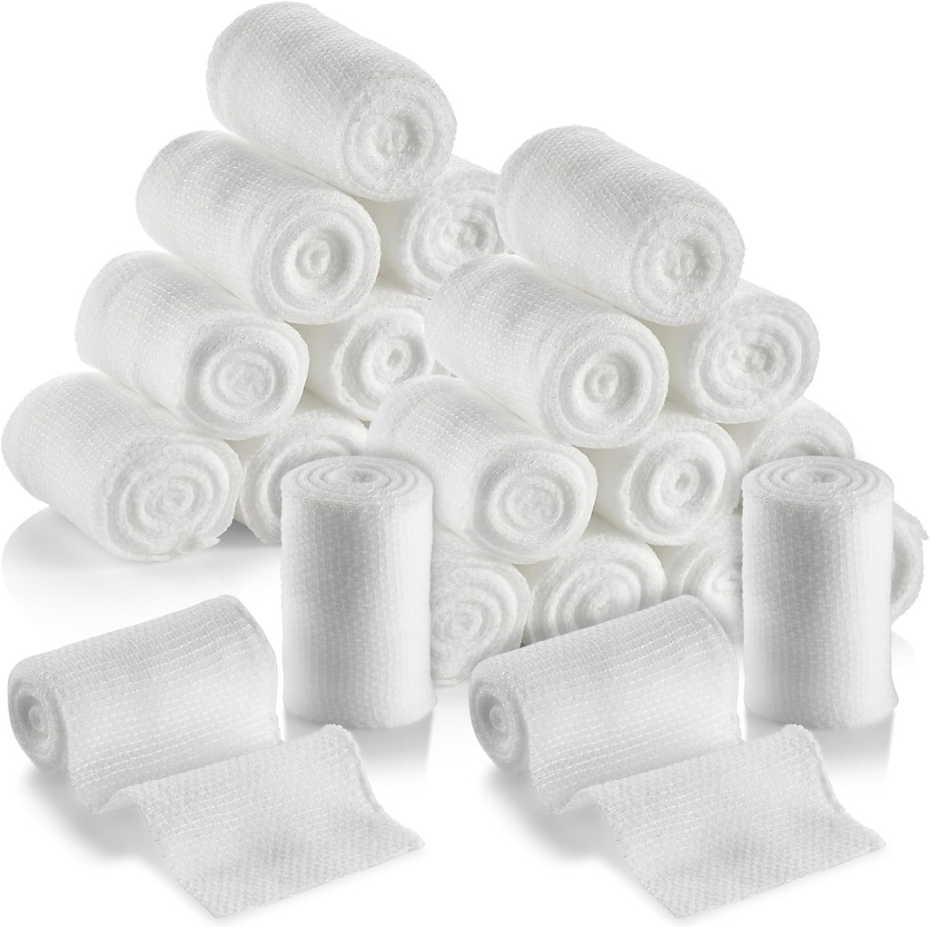 MEDca Gauze Bandage Rolls - 24 Pack, 2 polegadas, 4,1 jardas por rolo, Medical Grade Gauze Bandage for Wound Dressing and First Aid Kit