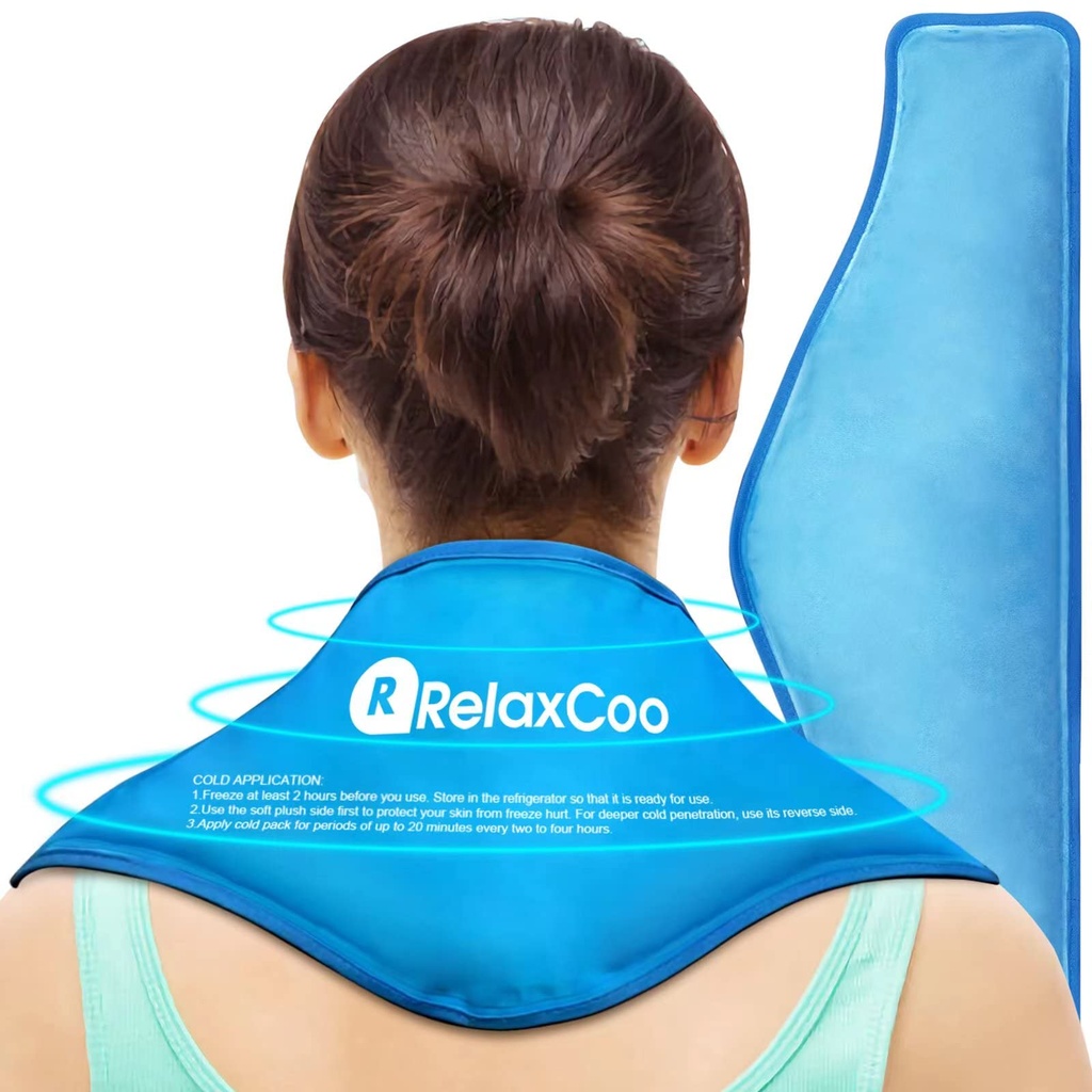 Neck Ice Pack Wrap, Gel Reutilizável Pacote de Gelo para Ombros do Pescoço, Terapia de Compressão Frio para alívio da dor, Lesões, Inchaço, Contusões, Espraias, Inflamação e Cirurgia Cervical Recuperação