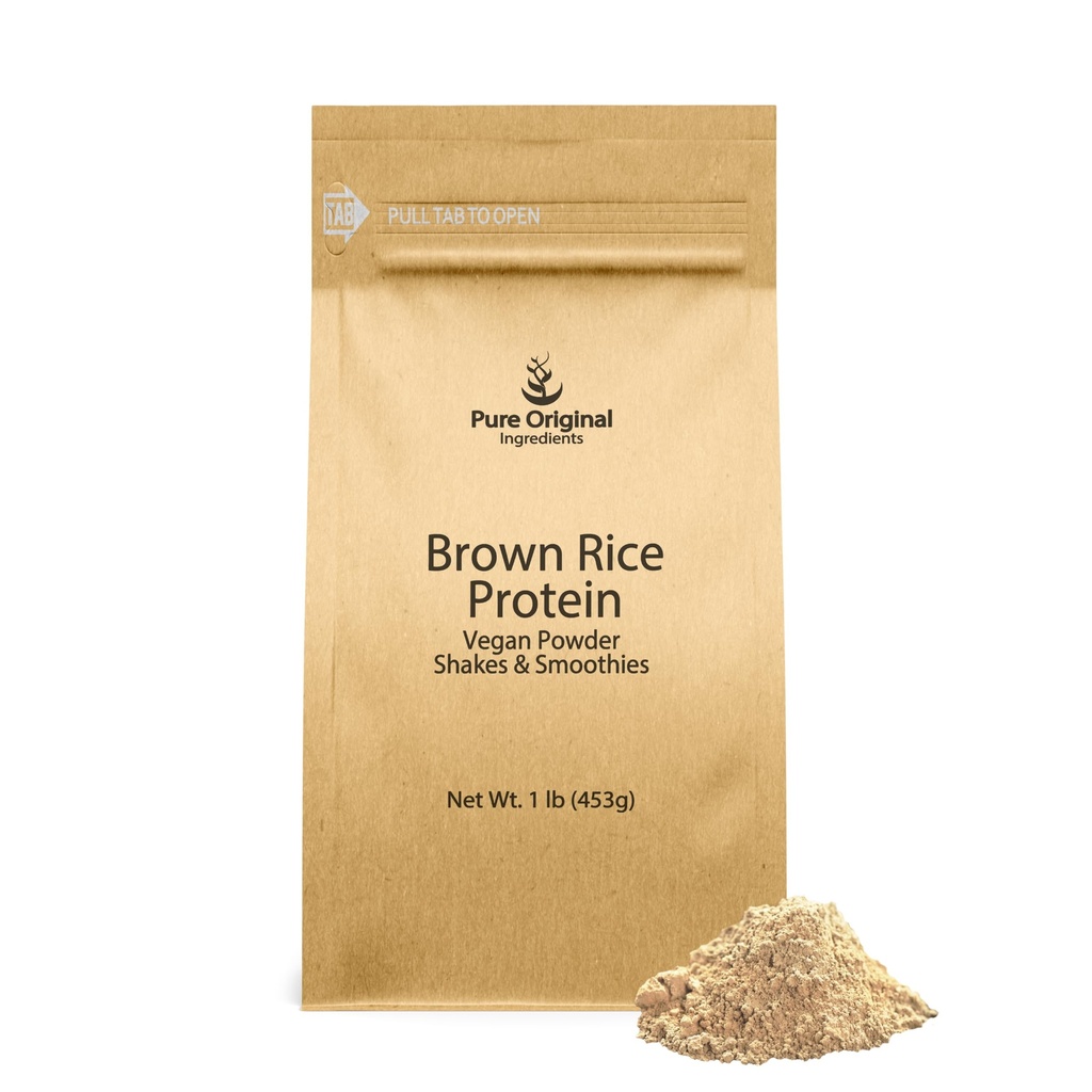 INGREDIENTES ORIGINAIS PURO Arroz marrom Vegan Protein Powder (1 lb) Sprouted Brown Rice, Gluten Free, Shakes & Smoothies