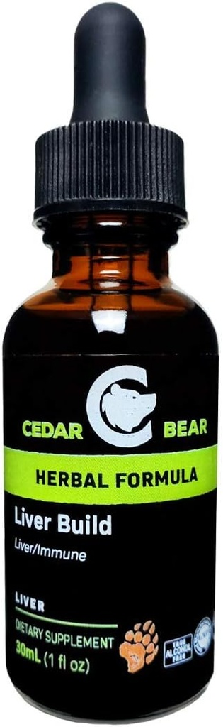 Fígado Cedar Bear Construir um suplemento de ervas líquidas que ajuda a fortalecer o fígado e a função da vesícula biliar 1 Fl Oz