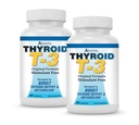 Nutrição Absoluta Thyroid T3 Apoio Metabólico Radical para Mulheres e Homens, Energia e Foco, Função saudável da tiroide, Fórmula Natural, Não-GMO, Sem Cafeína, 2 Pack 60 Servings, 120 Cápsulas