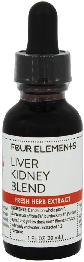 Fígado Fígado mistura ervas tintura quatro elementos ervas orgânicas 1 oz líquido