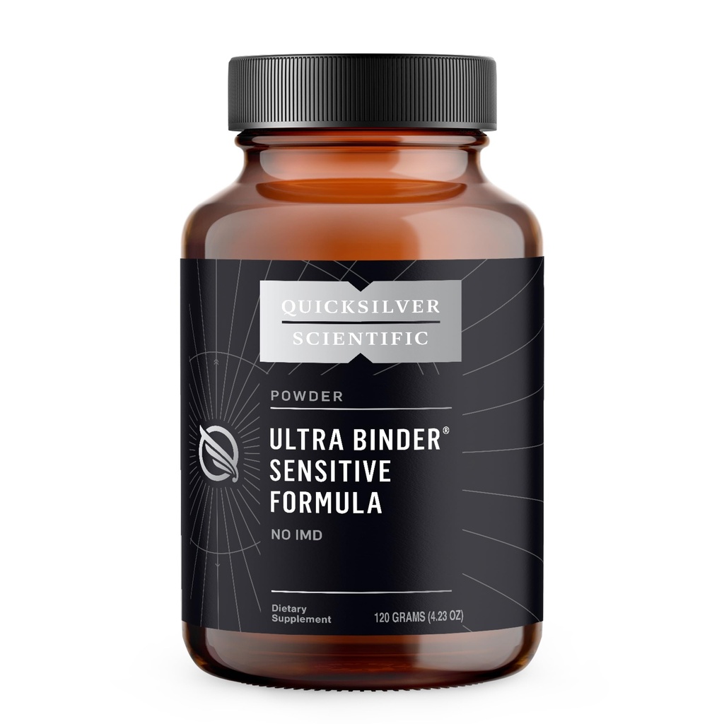 Quicksilver Scientific Ultra Binder Sensitive Formula - Gut Health Supplement with Actived Charcoal, Bentonite Clay - Cleansing Support Powder (120g)