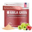 Amla Powder & Green Tea Superfood Supplement with Hibiscus, 20x Ultra Concentrado Amla, Apoio Antioxidante, Feito com chá Oolong e Groselhas indianas, Orgânico, Vegan, Hibiscus, 90 Servings