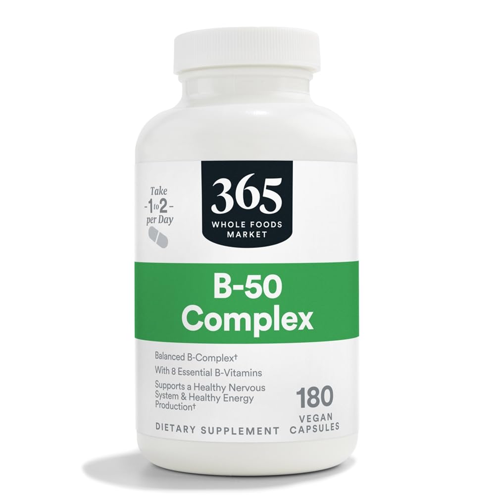 365 por mercado inteiro de alimentos, Complexo de vitamina B-50, Vegan, 180 Cápsulas