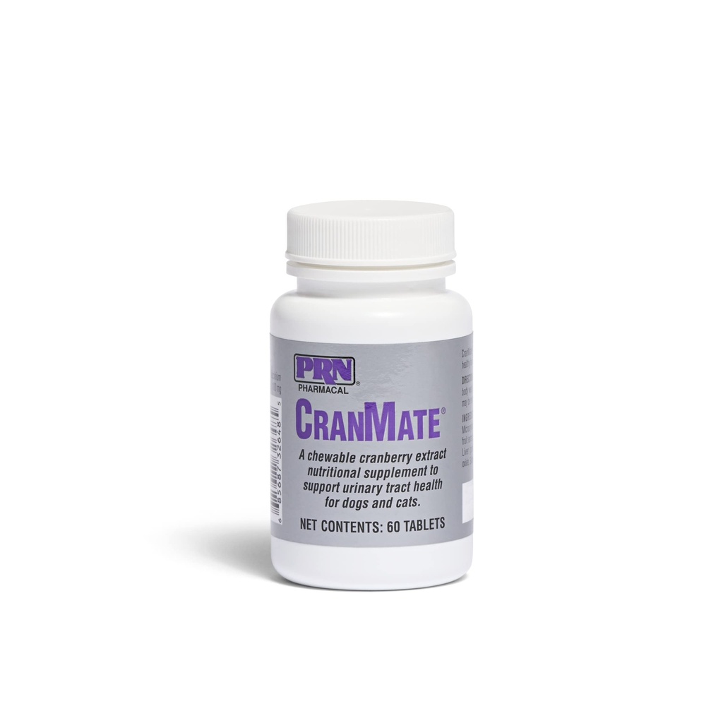 PRN Pharmacal CranMate Cranberry Supplement - Chewable Cranberry Extract Nutritional Supplements for Dogs & Cats - Cranberry Urinary Tract Health - 60 tabs