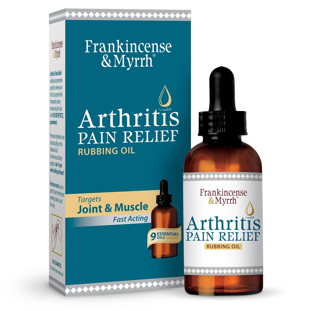 Frankincense e Myrrh Arthritis Pain Relief Rubbing Oil – Artrite Pain Reliever com Frankincense Essential Oil for Sciatica, Lower Back, Neck, Hands, Knees, Joints and Shoulders, 2 fl.oz. - 1 Pack