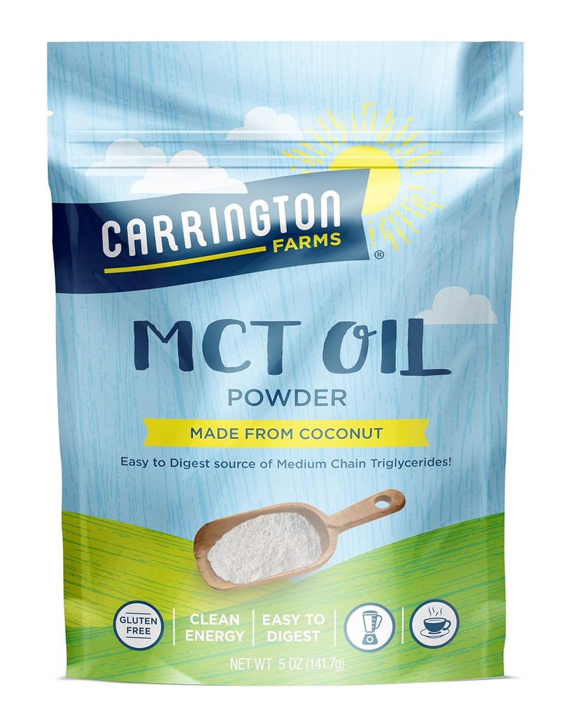 Carrington Farms – Pó de óleo orgânico MCT – Gluten Free, Hexane Free – NON GMO – Keto Friendly and Dairy Free