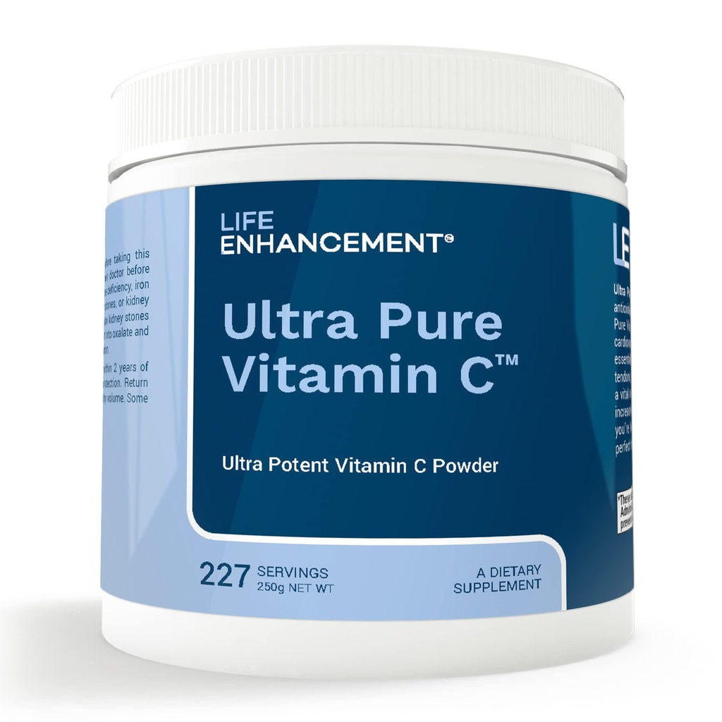 Life Enhancement Ultra Pure Vitamina C Pó - 1,100 mg ácido ascórbico Suplemento C - 227 Servings