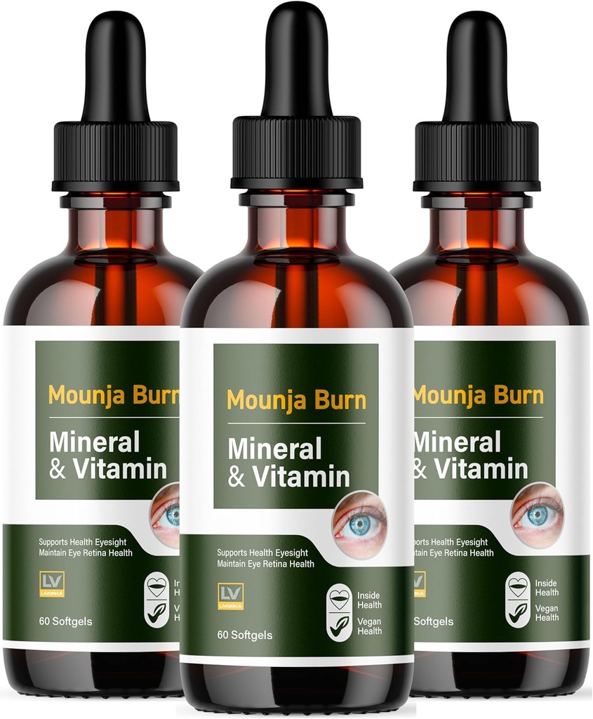 (3 Pack) Mounja Burn Advanced Drops Formula 3 Garrafas para 90 dias
