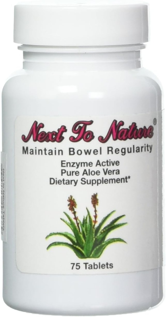 Próximo à natureza Comprimidos: Herbal Ajuda à Regularidade, Puro Aloe Vera Suplemento Dietário, 75 Comprimidos