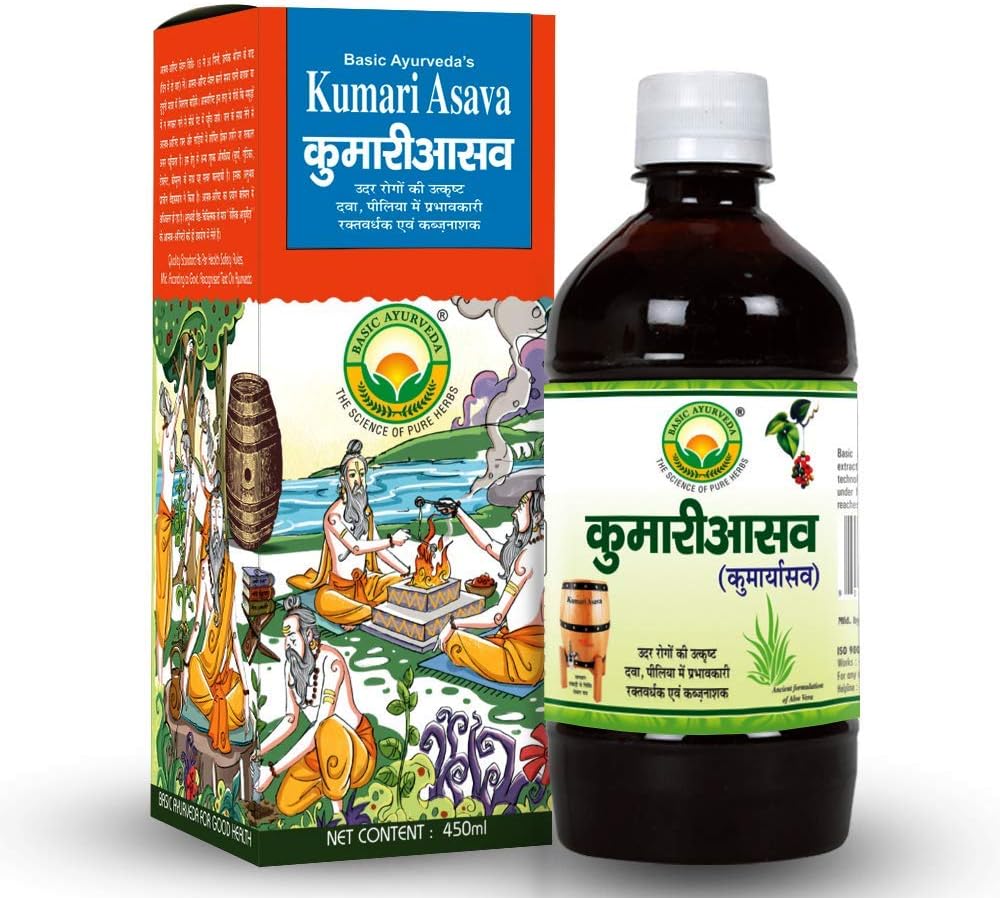 Básico Ayurveda Kumari Asava 450ml Eficaz em Problemas de Fígados e Melhorar a Digestão