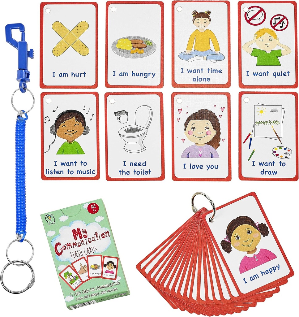 Necessidades especiais Meus cartões de comunicação para Ed especial, discurso atraso não verbal Crianças e adultos com Autismo 27 Flash Cards para ajuda visual ou cue Cards