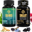 Geloo Superfood Suplemento Bundle - 90 Count Sea Moss Cápsulas (Sea Moss, Black Seed Oil) & 90 Count Pure Shilajit Cápsulas (Shilajit, Ashwagandha) -1 Pack