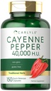 Carlyle Cayenne Pepper Capsules (ou 40.000 HU) Não-GMO e Suplemento sem glúten