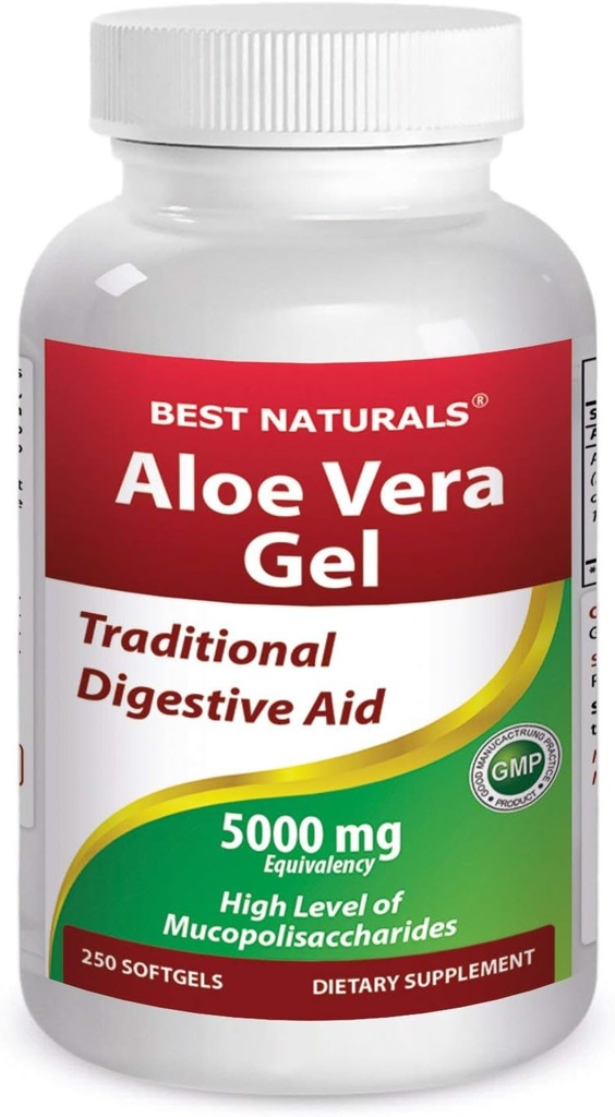 Melhores naturais Aloe Vera Gel 5000 mg 250 Softgels