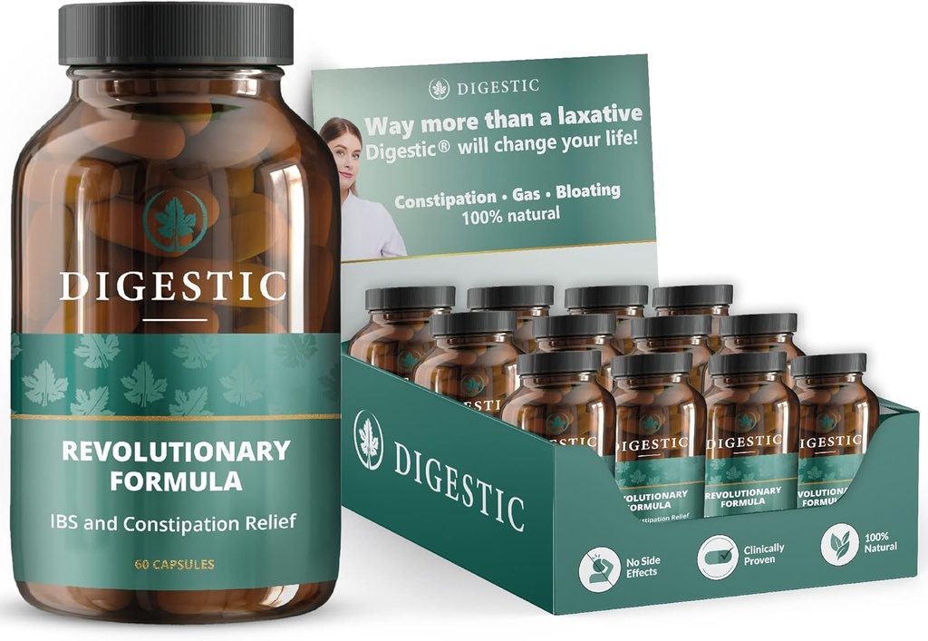 Digestic - Laxante para alívio da constipação - Macio de fezes para IBS Obstipação grave 100% Natural - 720 Cápsulas - Colon Detox Cleanse, para Bloating and Gas Relief - Profissional Reeller Pack