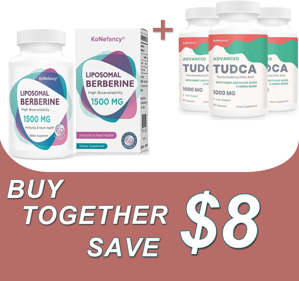 Otimize sua saúde com TUDCA Complexo 3Pack e Berberine lipossomal 1500mg Bundle