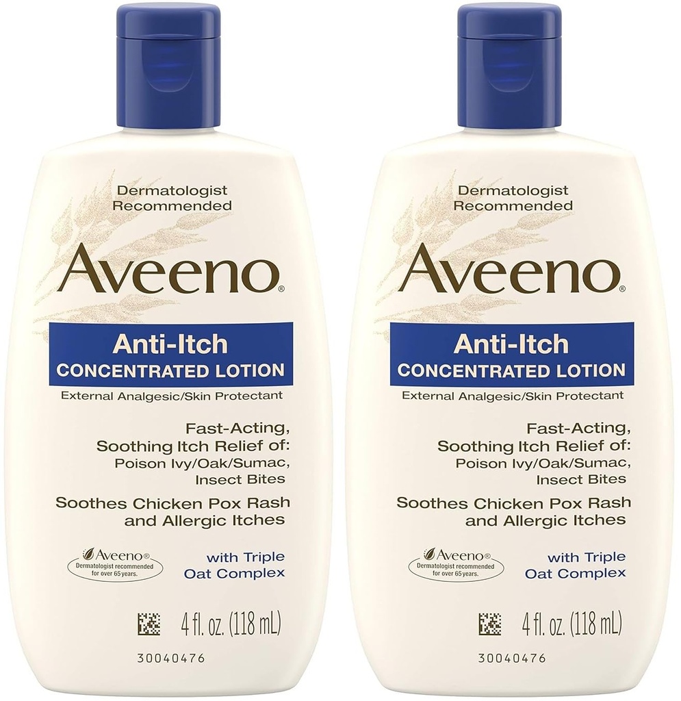 Aveeno, Loção Concentrada Anti- Itch, 4 fl oz- Embalagem de 2