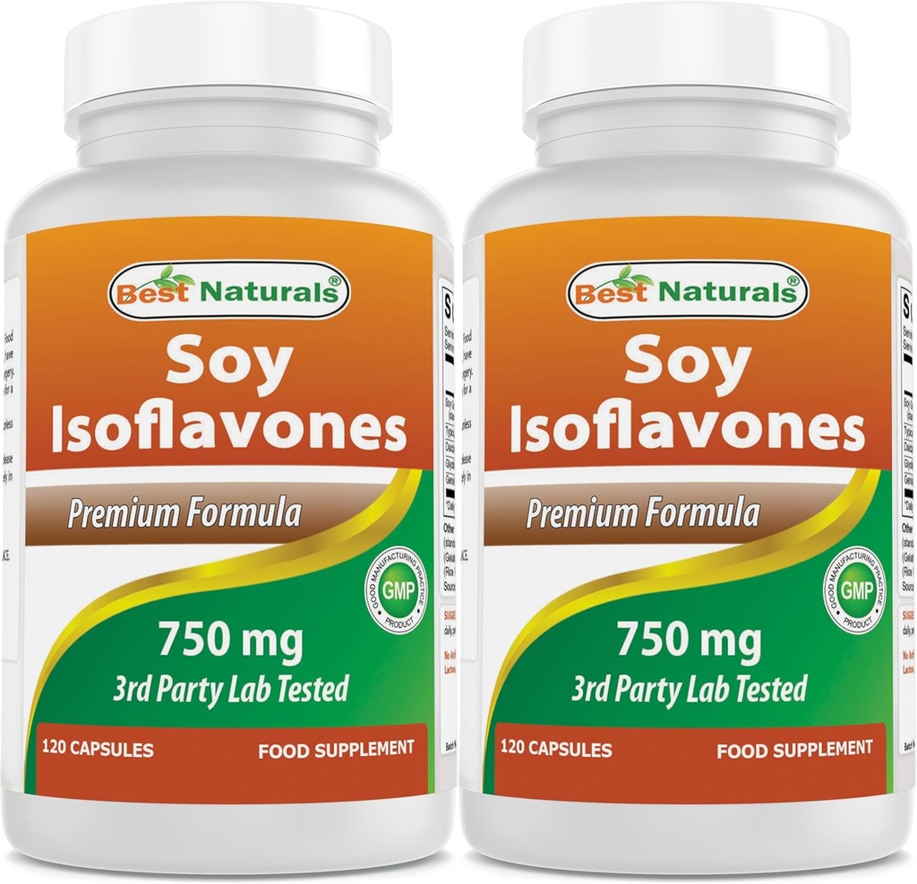 Best Naturals Soy Isoflavonas 750 mg 120 Cápsulas (120 Count of 2))