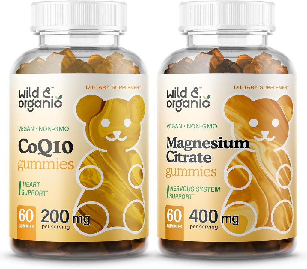 Gummies e chicletes de citrato de magnésio selvagens e orgânicos CoQ10