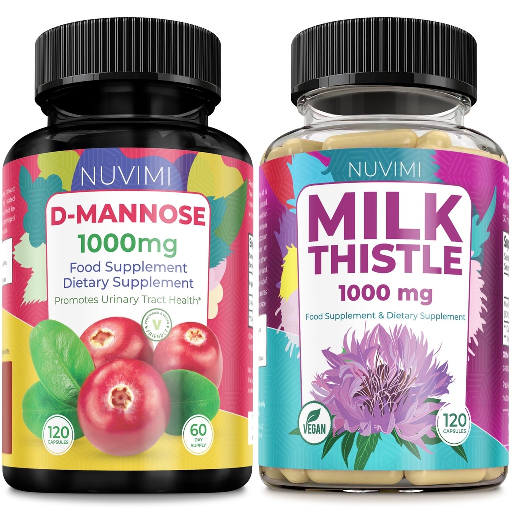 D Mannose 1000 mg & Milk Thistle 1000 mg 120 Cápsulas Cada