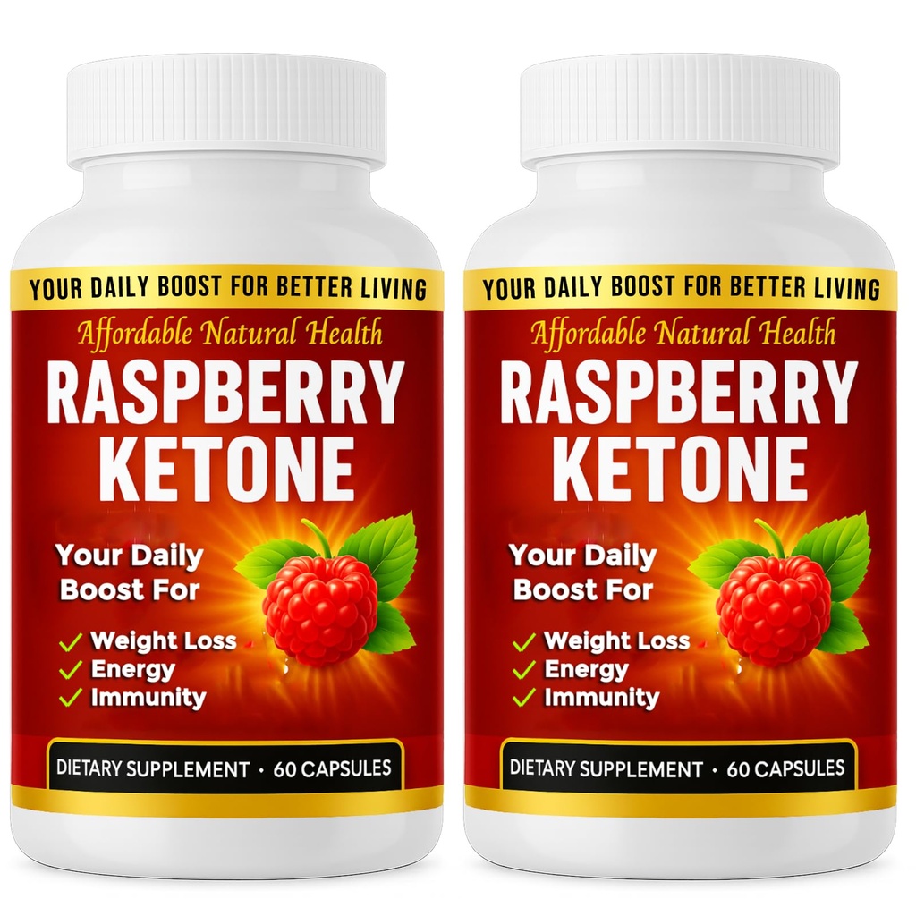 Raspberry Ketone Cápsulas, Fórmula All-Natural, Pode apoiar Estilo de vida saudável ativo, 1000 mg Suplemento, 120 Cápsulas (Não Vegan), Fornecimento de 4 meses, Vegan Raspberry Ketone, Não OGM