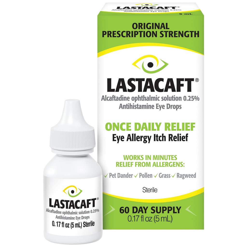 Lastacaft uma vez diariamente olho alergia Itch alívio gotas, (1 contagem) 60 dia fornecimento, exclusivo